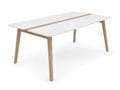 Table de réunion rectangulaire en bois massif et contreplaqué