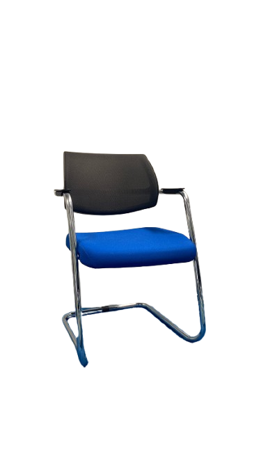 Chaise de réunion avec dossier en résille et accoudoirs