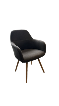 Chaise de réunion en tissu gris - 3-4