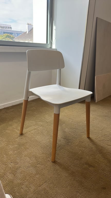 Chaise de cafétéria bois Blanc - 3-4