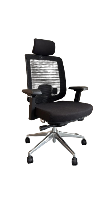 Fauteuil de bureau avec têtière et roulettes