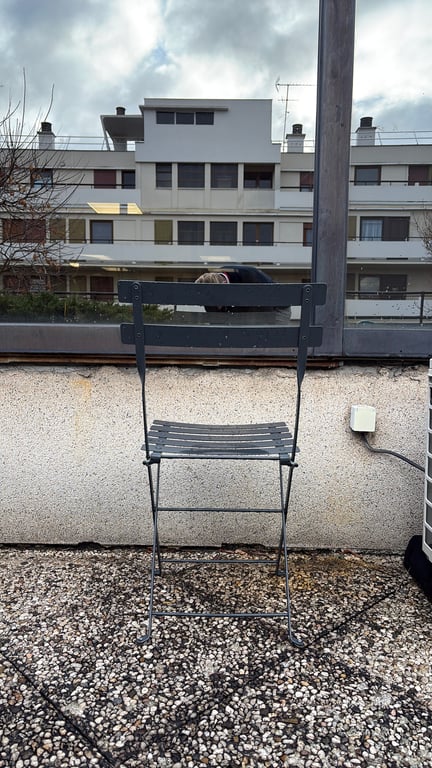 Chaise pliante métal gris - 3-4