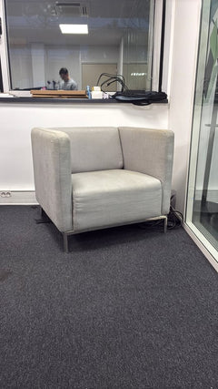 Fauteuil en tissu crème clair - 3-4
