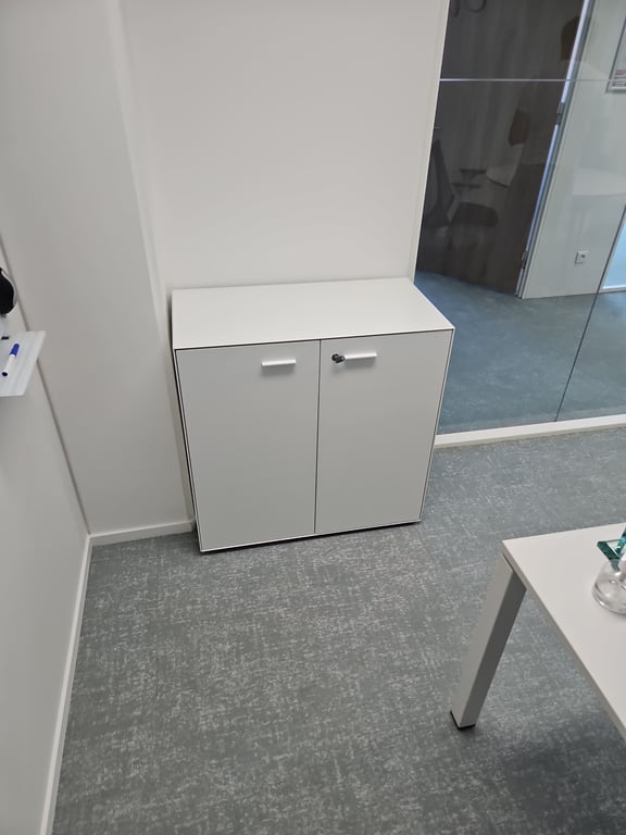 Armoire basse en plastique avec portes battantes
