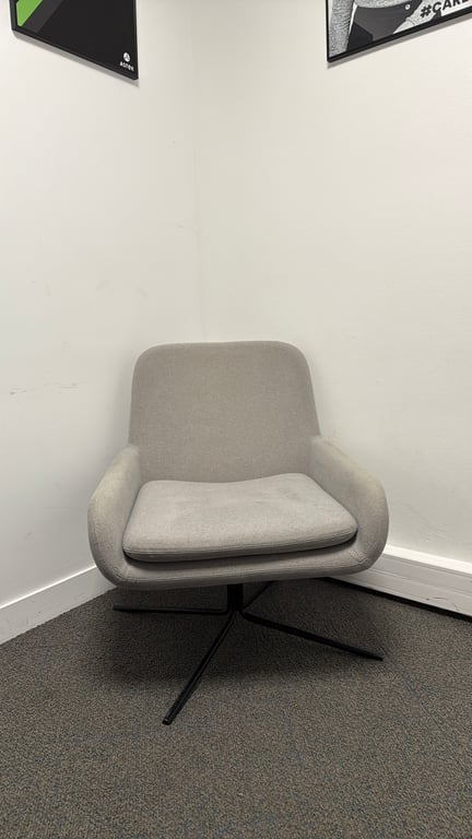 Fauteuil tissu gris clair - 3-4