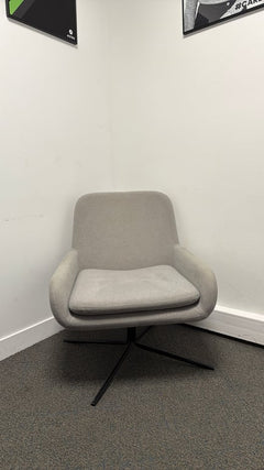 Fauteuil tissu gris clair - 3-4