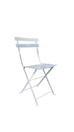 Chaise d'extérieur en métal blanche