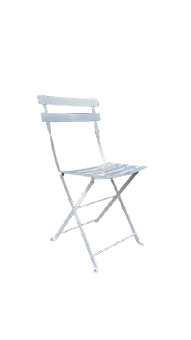 Chaise d'extérieur en métal blanche