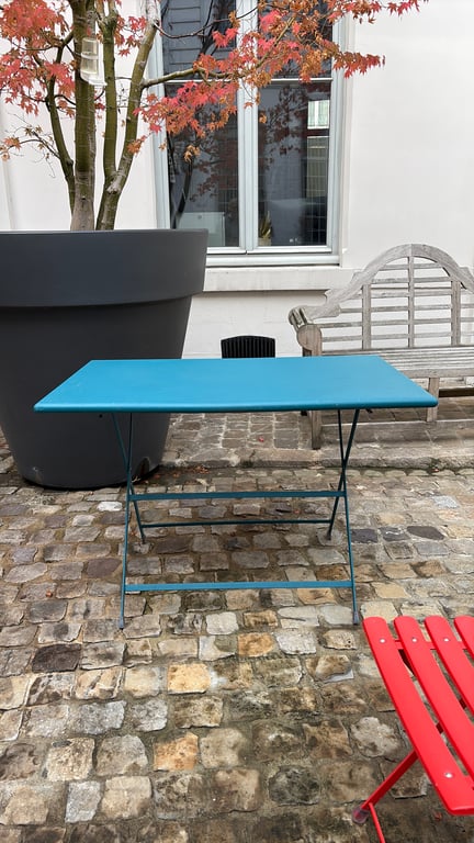 Table d'extérieur rectangulaire rabattable en métal - 3-4