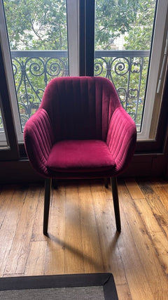 Chaise de réunion Alinéa Coque Rouge - face