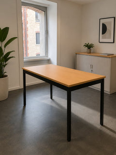 Bureau droit 120x60 chêne et métal noir