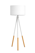 Luminaire sur pied en bois et métal