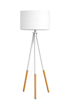 Luminaire sur pied en bois et métal