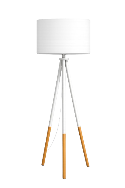 Luminaire sur pied en bois et métal