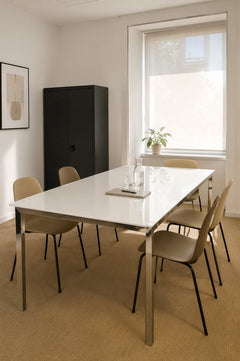 Table de réunion 180x85x75 Verre blanc