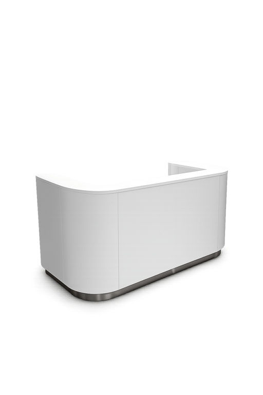 Banque d'accueil rectangulaire en bois mélaminé