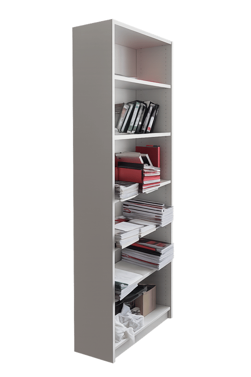 Bibliothèque en bois mélaminé blanc