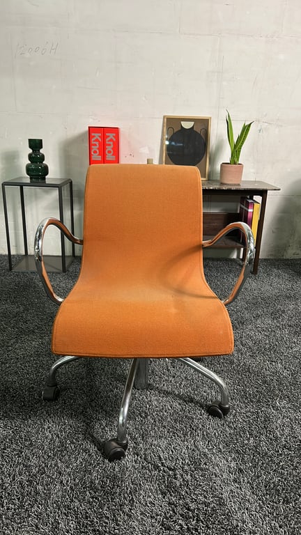 Chaise à roulettes Lensvelt Flag Chair Orange - face