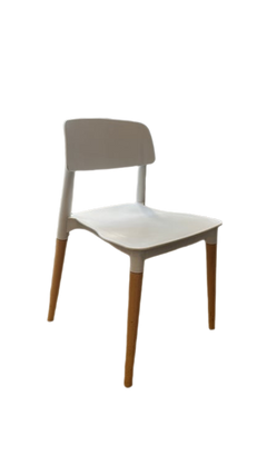 Chaise de cafétéria bois Blanc - 3-4