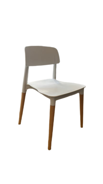 Chaise de cafétéria bois Blanc
