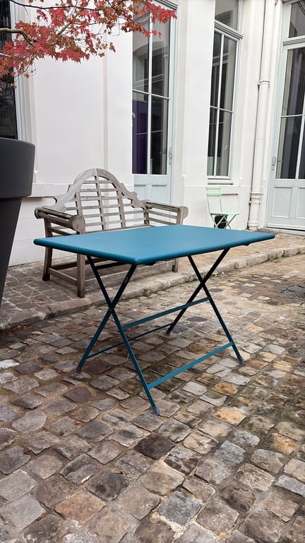 Table d'extérieur rectangulaire rabattable en métal - 3-4