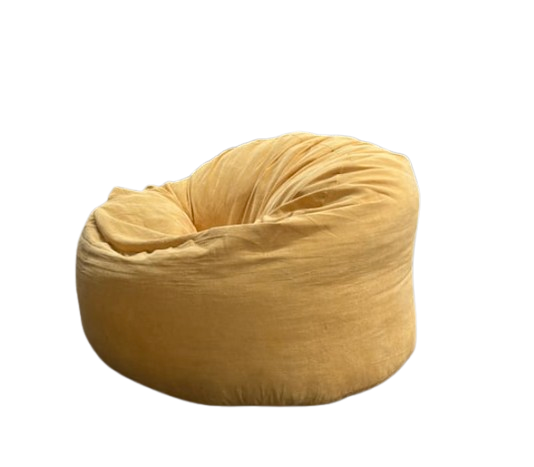 pouf jaune - Pouf spacieux en tissu Turmeric