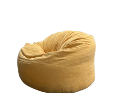 pouf jaune - Pouf spacieux en tissu Turmeric