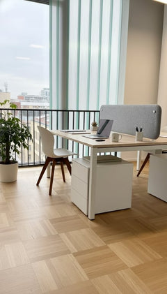 Bench 2 places - plateau bois pieds blanc