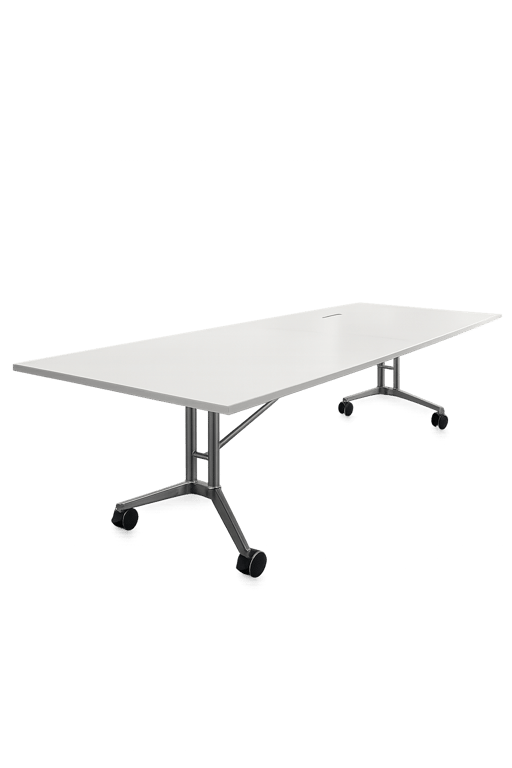 Table de réunion rectangulaire à roulettes