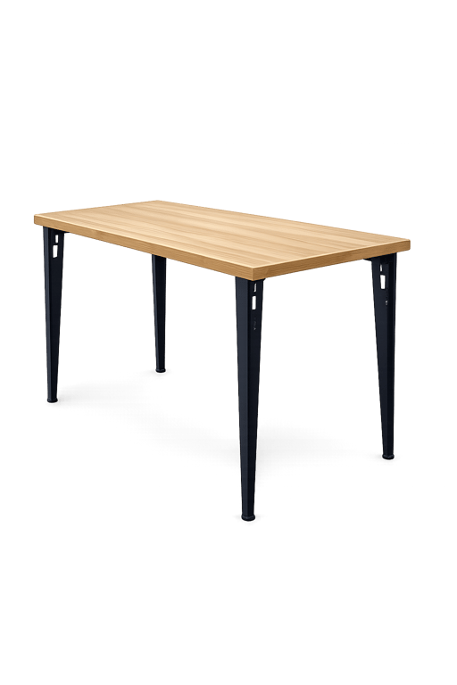 Table de réunion rectangulaire 120 × 60 cm pieds bleus foncés - Tiptoe