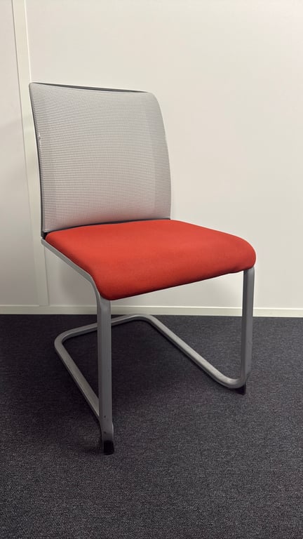 Chaise de réunion Steelcase résille rouge - 3-4