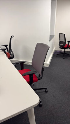 Fauteuil de bureau Rouge et gris - 3-4