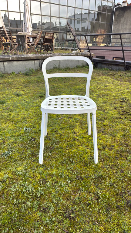Chaise d'extérieur en métal blanc - 3-4