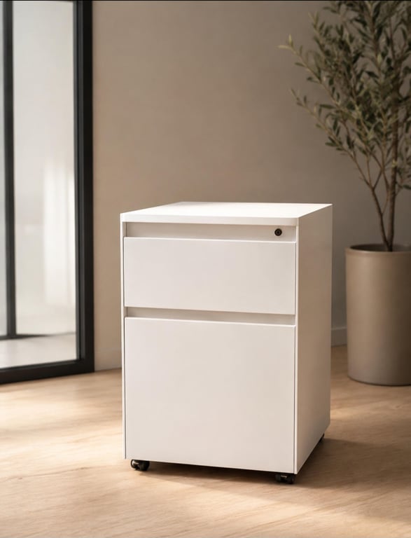 Caisson 2 tiroirs blanc