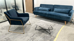 Sans marque - Fauteuil velour - Fauteuil avec accoudoirs en velour - ambiance