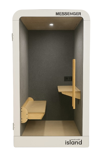 Cabine acoustique avec strapontin