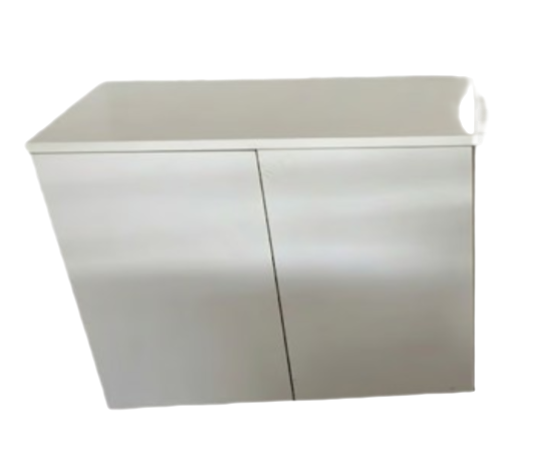 Armoire basse 2 portes blanche