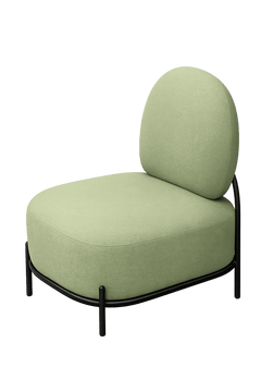 Fauteuil Polly en tissu kaki avec pieds en métal noir