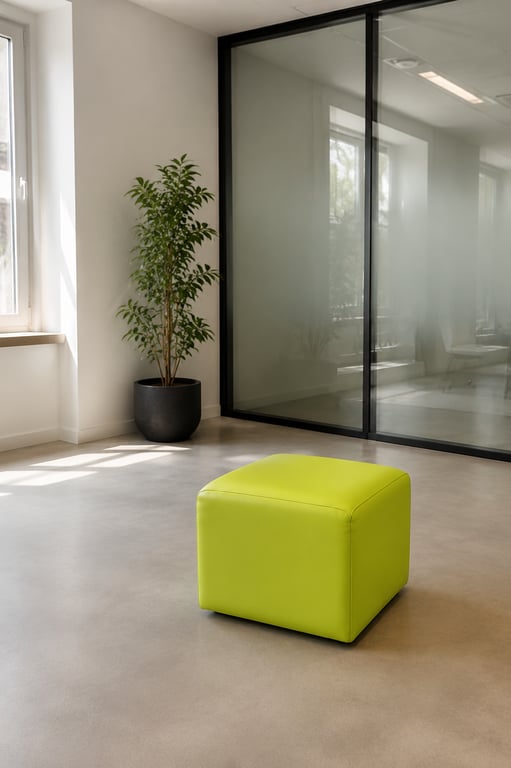 Pouf en cuir