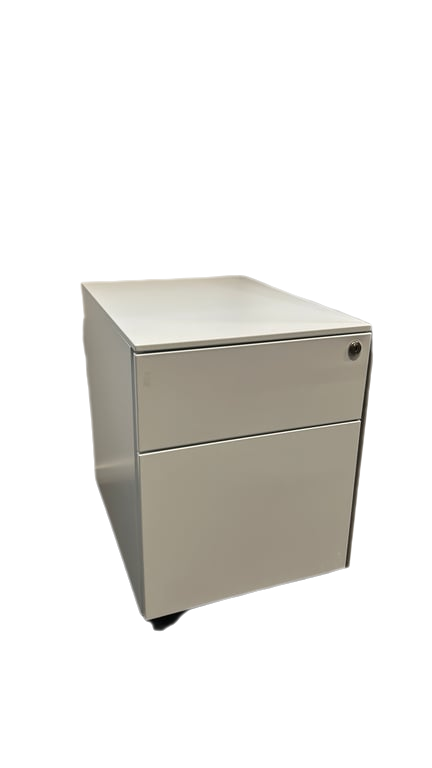 Caisson métal 2 tiroirs blanc