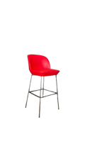 Tabouret haut cuir rouge et métal noir