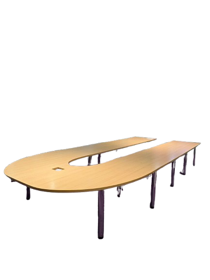 Table de réunion en mélaminé et métal