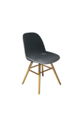 Chaise de cafétéria en plastique et bois