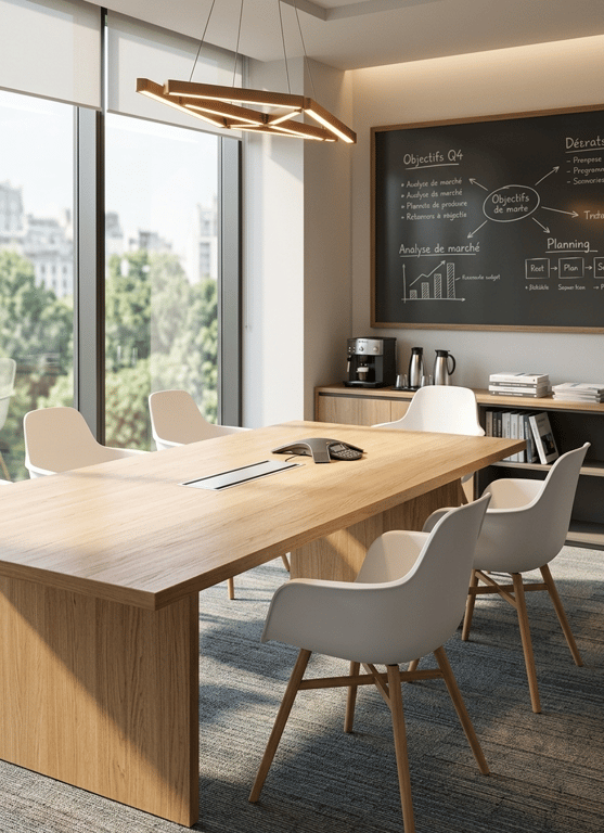 Chaise de cafétéria avec accoudoirs en bois et plastique blanc