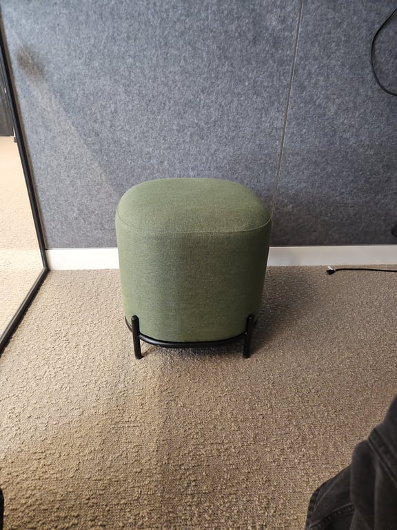 Pouf Tenzo Harry Tissu Vert - face