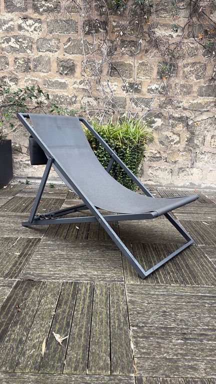 Chaise longue d'extérieur Maison du Monde Tevata Gris clair - 3-4