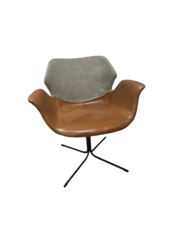 Chaise de réunion Zuiver en cuir et tissu - face