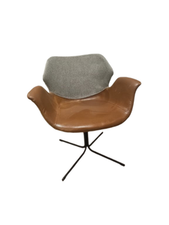 Chaise de réunion Zuiver en cuir et tissu - face