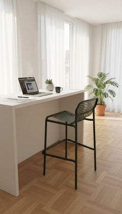 Petite Friture - Chaise/tabouret haut en métal, couleur Green House