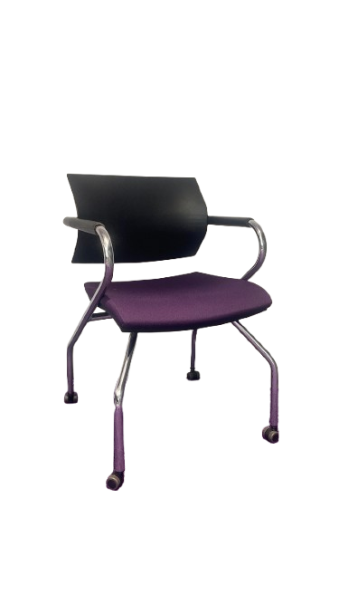 Chaise de réunion avec accoudoirs et roulettes